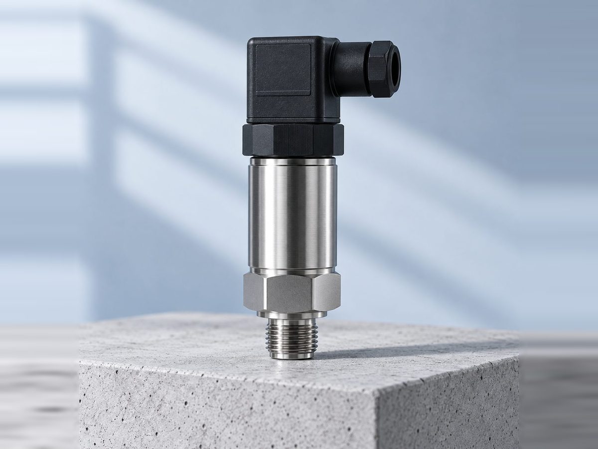 Pressure sensor on a concrete plinth
