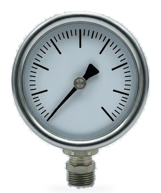 Large 4 inch dial pressure gauge with a stainless steel case