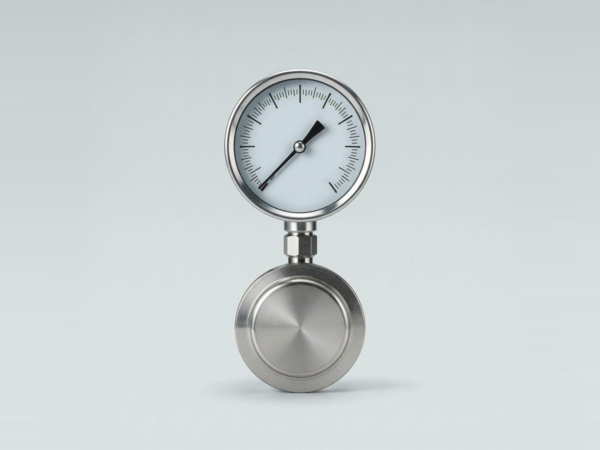 Sanitary pressure gauge with a tri-clamp process connection